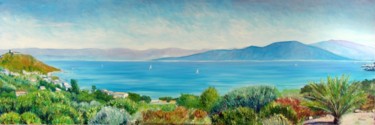 Pintura intitulada "La baie de Campomoro" por Paul-Louis Recco, Obras de arte originais, Óleo