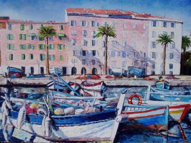 Peinture intitulée "Port Tino Rossi à A…" par Paul-Louis Recco, Œuvre d'art originale