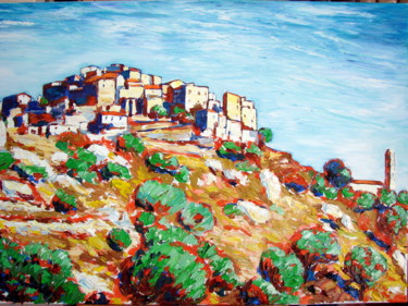 Картина под названием "San Antonino ,Corse" - Paul-Louis Recco, Подлинное произведение искусства, Масло