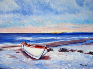 Pintura titulada "Barque-Grece.jpg" por Paul-Louis Recco, Obra de arte original, Oleo