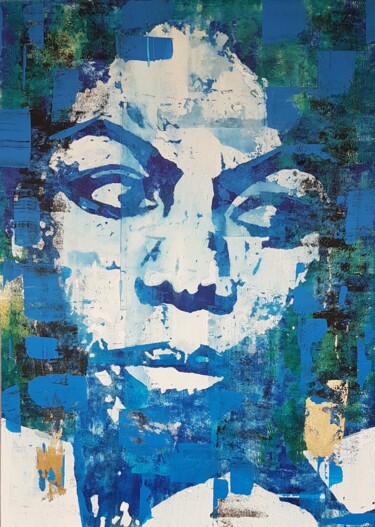 Painting titled "Nina Simone - Drago…" by Paul Lovering, Original Artwork, Acrylic