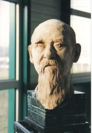 Sculptuur getiteld "Portrait" door Paul Mallet, Origineel Kunstwerk, Klei