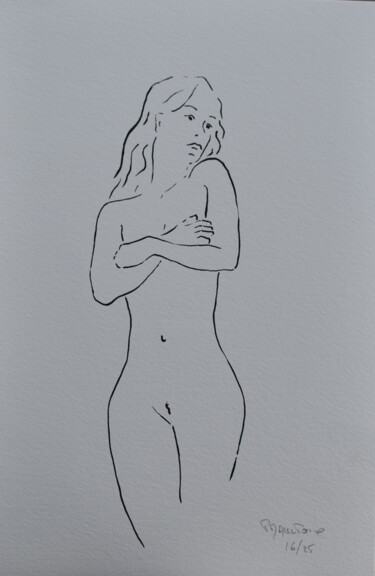 Disegno intitolato "Nu féminin n°59" da Paul Maulpoix, Opera d'arte originale, Serigrafia