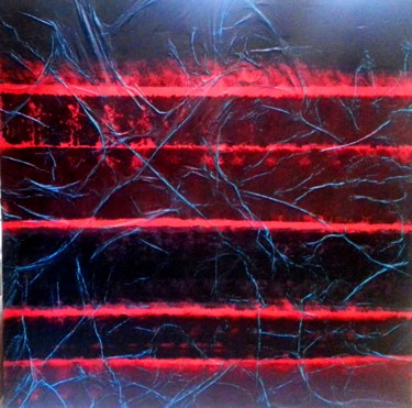 Peinture intitulée "rouge et noir." par Paul Maz, Œuvre d'art originale, Huile