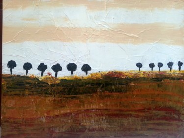 Painting titled "11 arbres" by Paul Maz, Original Artwork, Oil
