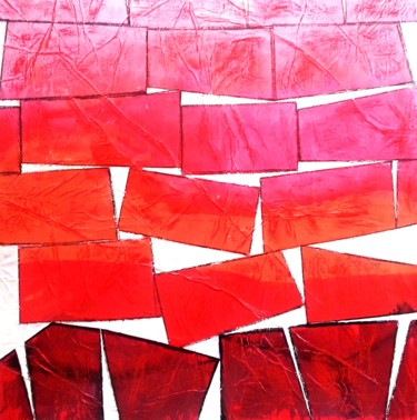 Malerei mit dem Titel "red-tiles" von Paul Maz, Original-Kunstwerk, Öl