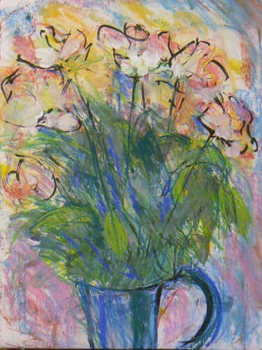Картина под названием "dying-roses-mixed-m…" - Paul Mckee, Подлинное произведение искусства