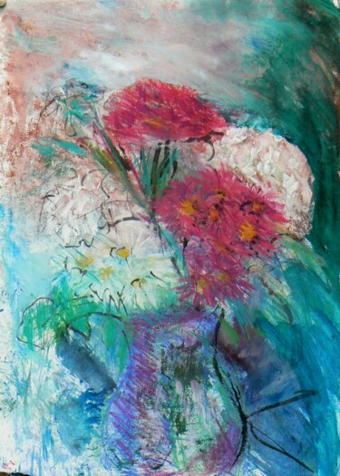Painting titled "red-and-white-flowe…" by Paul Mckee, Original Artwork