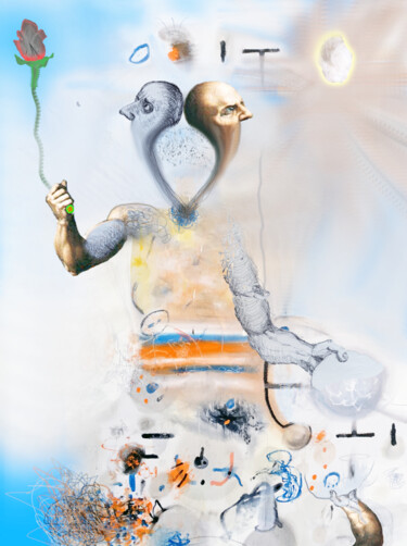 Digitale Kunst mit dem Titel "S. Bart" von Paul Minotto, Original-Kunstwerk, Digitale Malerei