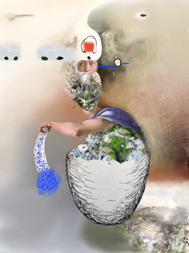 Arts numériques intitulée "Sibyl Hatches in Mi…" par Paul Minotto, Œuvre d'art originale, Peinture numérique