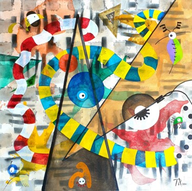 Malerei mit dem Titel "Le temps des cerises" von Paul Rodenbourg, Original-Kunstwerk, Acryl