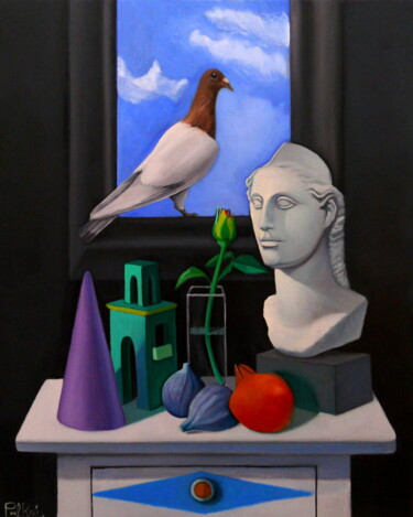 Peinture intitulée "Nature Morte Metaph…" par Paul Rossi, Œuvre d'art originale, Huile