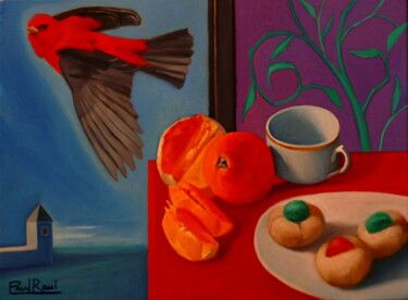 Painting titled "Le Petit Dejeuner A…" by Paul Rossi, Original Artwork, Oil