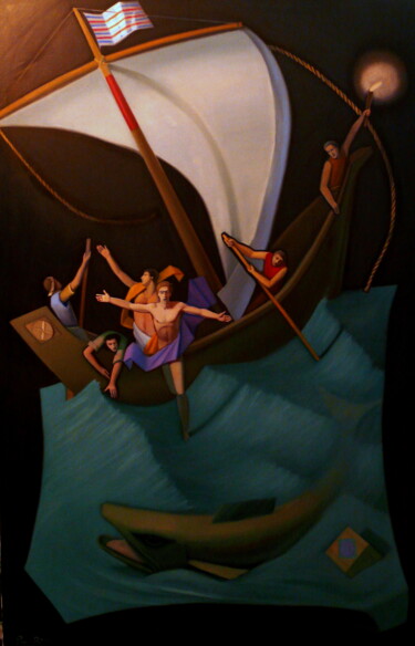 Pintura intitulada "Jonah" por Paul Rossi, Obras de arte originais, Óleo