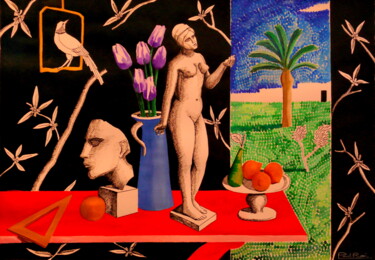"Nature Morte Avec V…" başlıklı Tablo Paul Rossi tarafından, Orijinal sanat, Guaş boya