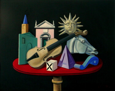 Peinture intitulée "The Poet's Table" par Paul Rossi, Œuvre d'art originale, Huile