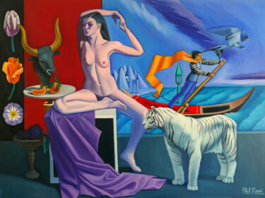 Pintura titulada "Ariadne On Naxos" por Paul Rossi, Obra de arte original, Oleo