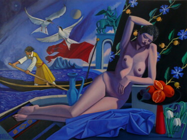 Painting titled "Ariadne On Naxos III" by Paul Rossi, Original Artwork, Oil