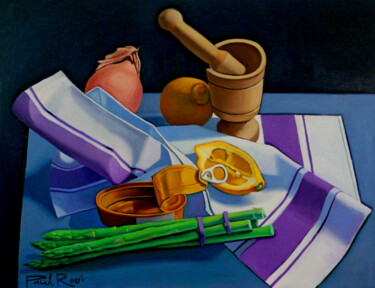 Malerei mit dem Titel "Still Life With Tun…" von Paul Rossi, Original-Kunstwerk, Öl