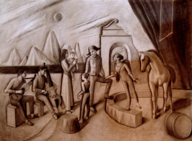 Disegno intitolato "The Family of Harle…" da Paul Rossi, Opera d'arte originale, Matita