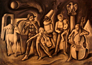 Dessin intitulée "The Family of Harle…" par Paul Rossi, Œuvre d'art originale