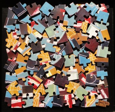 Collages intitulée "45 x 45 cm" par Paul Sarrassat, Œuvre d'art originale, Pigments