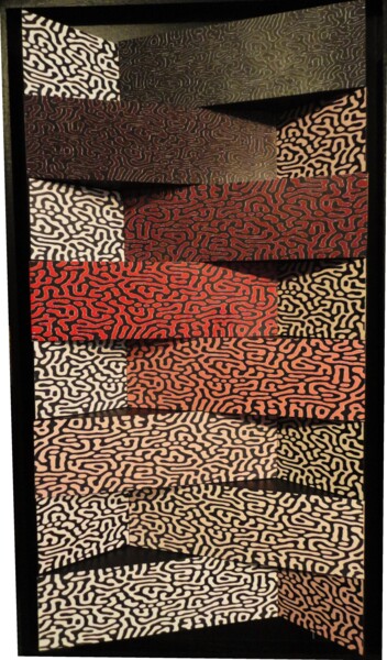 Collagen mit dem Titel "40 x 72" von Paul Sarrassat, Original-Kunstwerk, Pigmente
