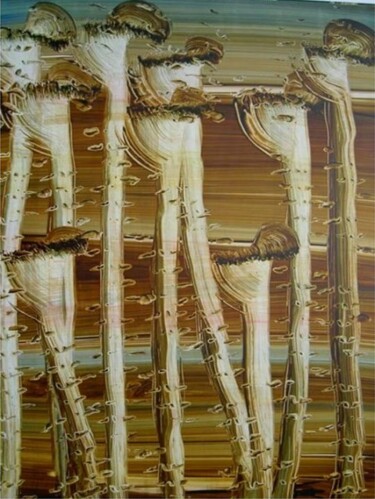 Painting titled "CHAMPIGNONS INCERTA…" by Paul Sarrassat, Original Artwork, Oil