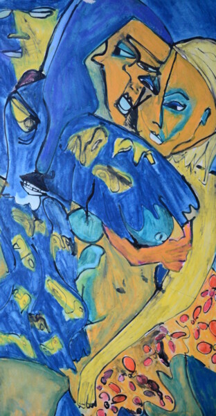 Pintura titulada "Heliotropic composi…" por Paul Scott, Obra de arte original, Acuarela
