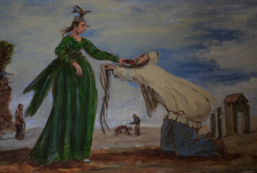Disegno intitolato "Signa. Lucia and Tr…" da Paul Scott, Opera d'arte originale, Acrilico