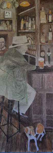Schilderij getiteld "The English pub, wi…" door Paul Scott, Origineel Kunstwerk, Acryl