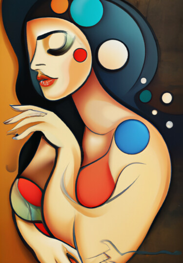 Schilderij getiteld "Colorful Sureal Bea…" door Paul Selow, Origineel Kunstwerk, Lak