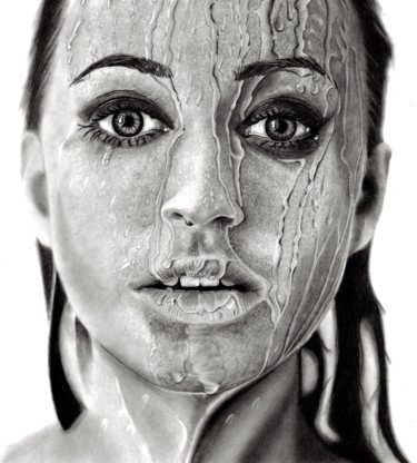 Drawing titled "Wet #16" by Paul Stowe, Original Artwork, Graphite