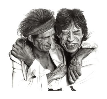 Drawing titled "Mick and Keith" by Paul Stowe, Original Artwork, Graphite