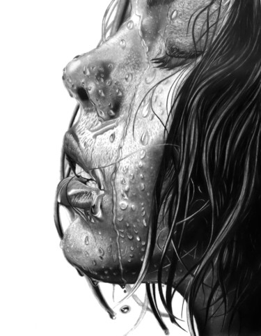 Drawing titled "WET" by Paul Stowe, Original Artwork, Graphite