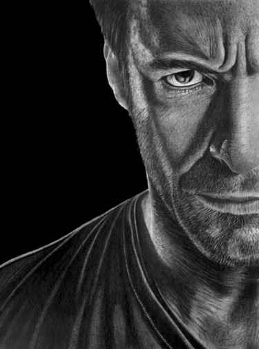 Dibujo titulada "Hugh" por Paul Stowe, Obra de arte original, Grafito