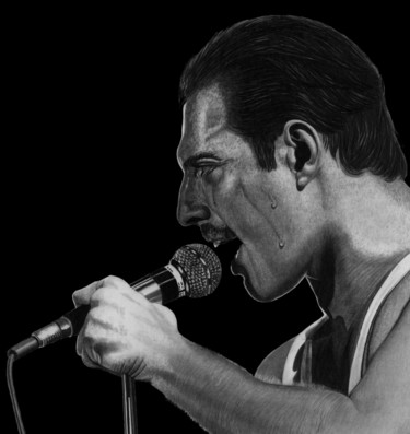 Dibujo titulada "Freddie" por Paul Stowe, Obra de arte original, Grafito