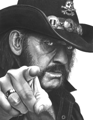 Drawing titled "Lemmy" by Paul Stowe, Original Artwork, Graphite