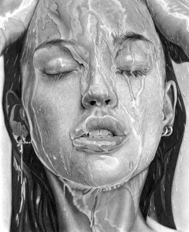 Drawing titled "Wet Dreams" by Paul Stowe, Original Artwork, Graphite