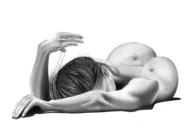 Dibujo titulada "Bodyscape #14" por Paul Stowe, Obra de arte original, Grafito