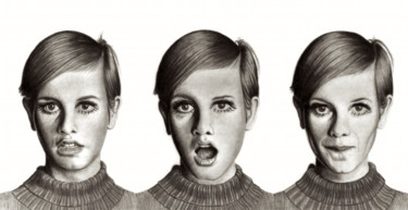 Drawing titled "Twiggy Trio" by Paul Stowe, Original Artwork, Graphite