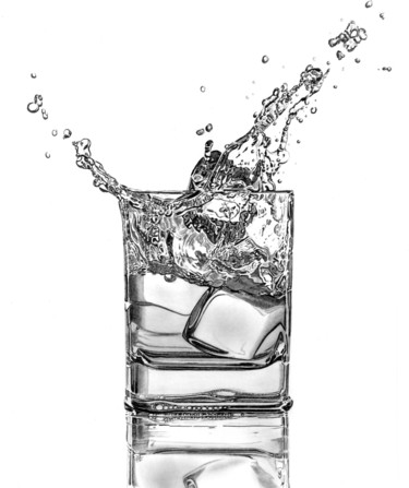 Dibujo titulada "Whisky Splash #5" por Paul Stowe, Obra de arte original, Lápiz