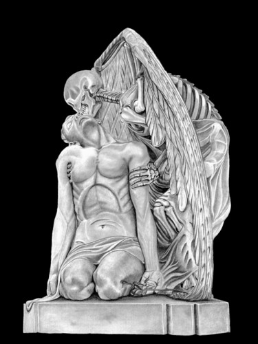 Desenho intitulada "The kiss of Death" por Paul Stowe, Obras de arte originais, Grafite