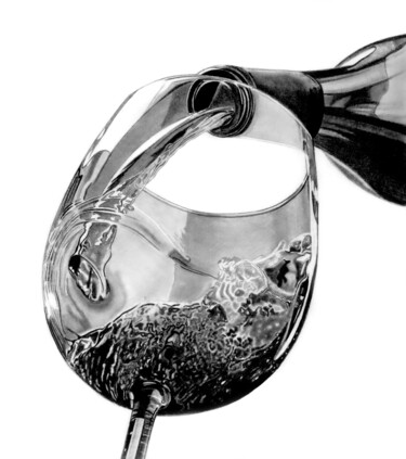 图画 标题为“Red Wine Pour III” 由Paul Stowe, 原创艺术品, 石墨