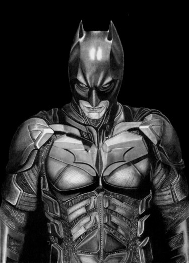 Drawing titled "Batman" by Paul Stowe, Original Artwork, Graphite