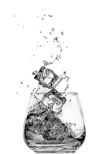 Zeichnungen mit dem Titel "Whisky Splash X" von Paul Stowe, Original-Kunstwerk, Graphit