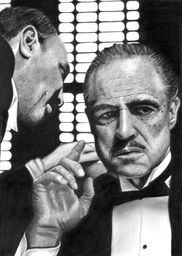 Drawing titled "The Godfather" by Paul Stowe, Original Artwork, Graphite