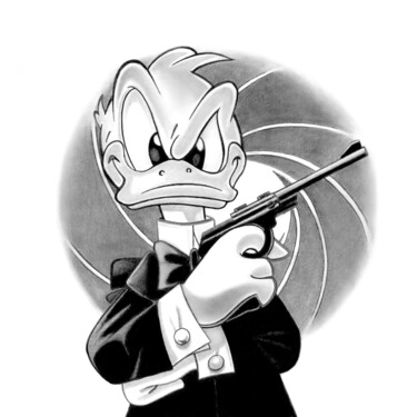 Dibujo titulada "Duck, Donald Duck" por Paul Stowe, Obra de arte original, Lápiz