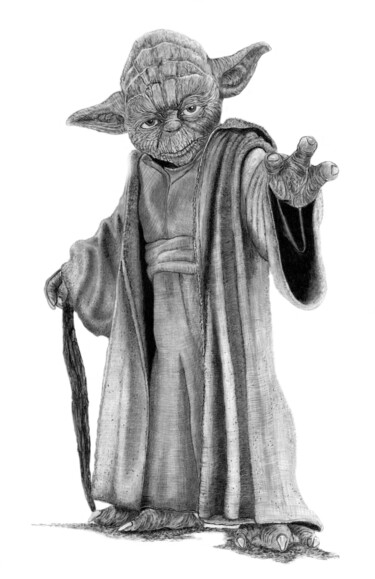 Σχέδιο με τίτλο "Yoda" από Paul Stowe, Αυθεντικά έργα τέχνης, Γραφίτης