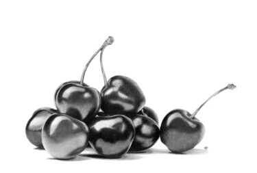 Disegno intitolato "Cherries 2" da Paul Stowe, Opera d'arte originale, Matita